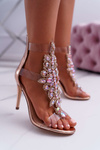 Women's Stiletto Sandals Lu Boo Pink Gold 2047-89 Milleni