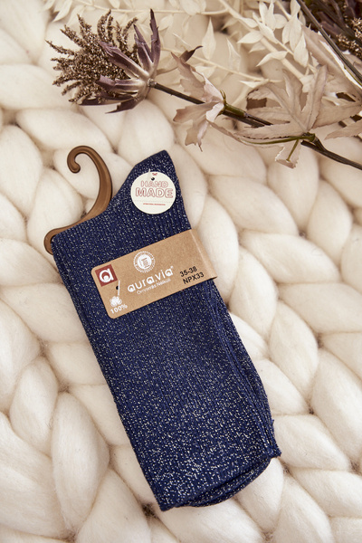 Women's Antibacterial Socks With Shiny Thread Navy