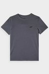 Boys T-shirt Smooth Cotton Gray 4F 4FJWMM00TTSHM1626-25S