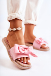 Women's Slippers With A Fabric Bow Pink Ginna