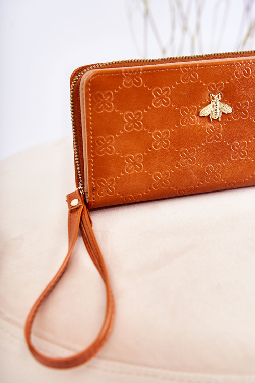 Women's Large Wallet With Ornament Light brown Fabio