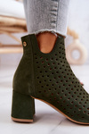 Suede Openwork Boots Maciejka 05420-09 Green