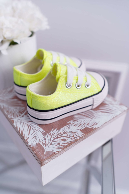 Kids' Glitter Sneakers Lime Misty