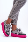 Women's Platform Sneakers Gray Finos