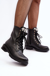 Leather Women's Boots Workery With Decoration Zazoo 1757 Black
