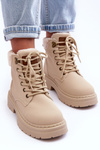 Women's Suede Trapper Boots Light Beige Jette