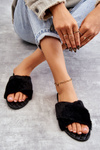 Women's Flat Heels With Fur Black Lussie