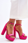 Leather Sandals On A High Bar And Platform Pink Sky Dream