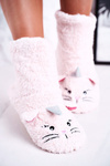Children's sheepskin padded slippers Kitten Light Pink