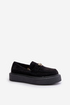 Women's Platform Moccasins Black Erithine