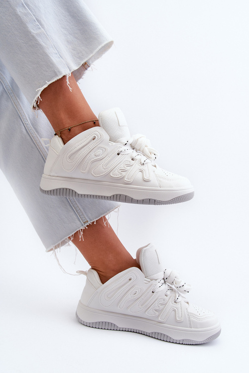 Women's White Faux Leather Sneakers Berilla