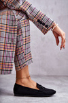 Suede loafers with decoration Black Santi