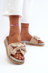 Women's Platform Sandals with Bow Beige Aflia