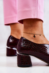 Leather snakeskin pumps Maroon Alissa