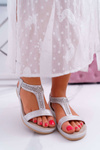 Women's Flat Sandals Silver S.Barski Emente