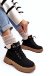 Women's Leather Trappers with Fur Black Lynnvia