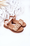 Children's Braided Sandals Rose Gold Bailly