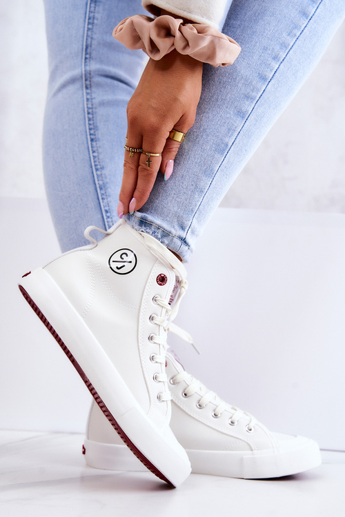 Trampki Damskie Wysokie Cross Jeans Białe JJ2R4056C