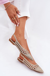Ballet Flats With Weaving On A Flat Heel Golden Carollese