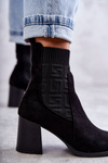 Women's Suede Boots With a Sock Black Montes