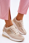 Fashionable Wedge Sneakers Beige Jaliyah