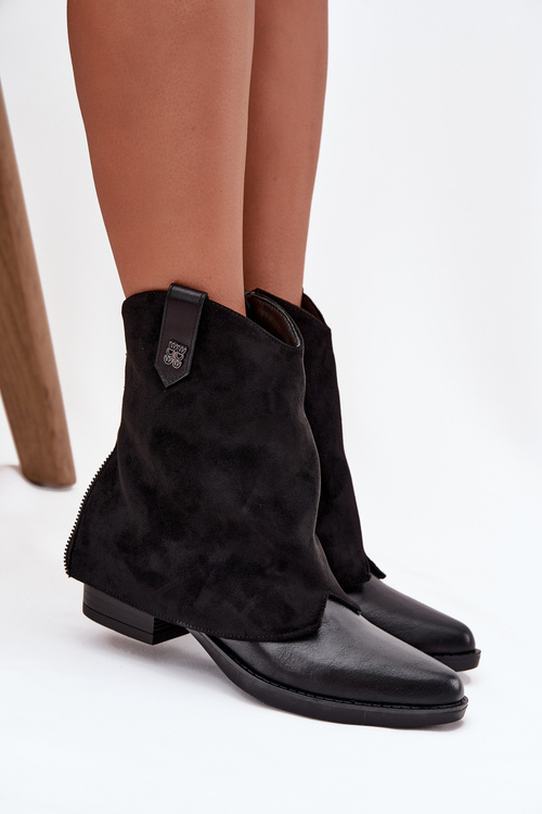 Insulated cowboy boots with heel black Sylvette