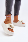 Women's White Foam Flip Flops with Bow Salessa
