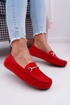 Women's Mokassins Red Suede Sonnero