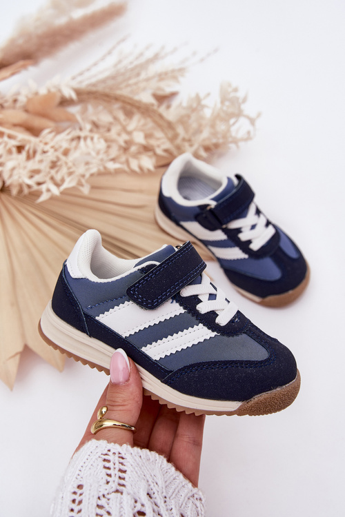 Buty Sportowe Sneakersy Dziecięce Rzep Granatowe Viona 