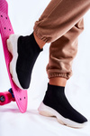 Women's High Cloth Sport Shoes Black Nolly