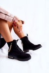 Suede warm boots with a chain Black Sorita