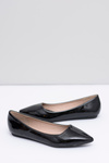 Lacquered Black Elonde Pointed Ballerinas