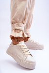 Comfortable Women's Sport Shoes On The Platform Beige Devan