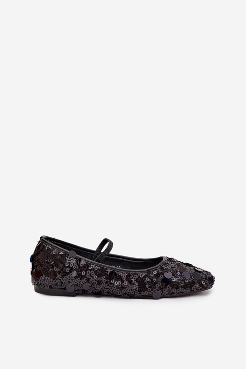 Ballet flats decorated with sequins black Terlina