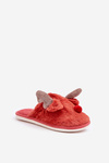 Women’s Fleece Slippers With Reindeer Motif Coral Sennalith