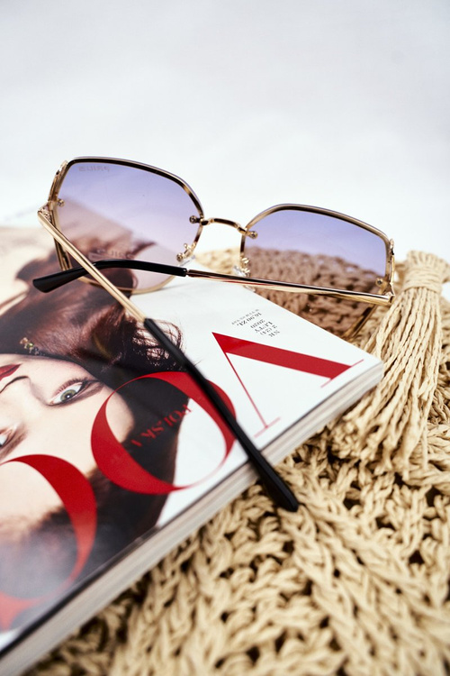 Women's Sunglasses Prius PRE-38 Gold Black Gradient Glitter