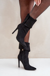 Stiletto Boots With Turned Shaft Black Luxira