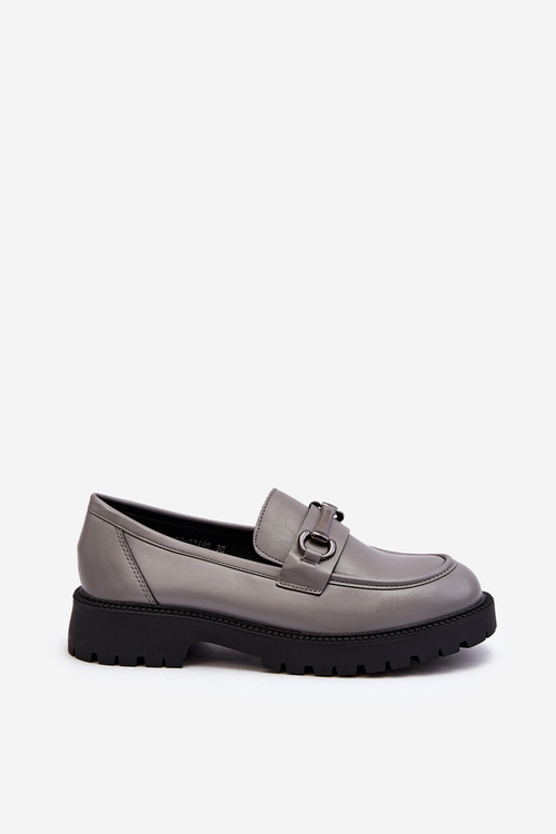 Women's Grey Faux Leather Moccasins Ledda