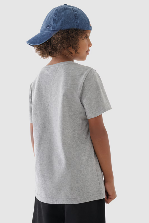 Boys T-shirt Smooth Cotton Gray 4F 4FJWMM00TTSHM1626-25S