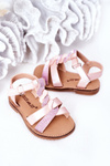 Children's Sandals With Glitter Pink Batilda