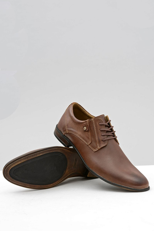 Brown Leather Elegant Massimiliano Half Shoes