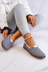 Espadryle Damskie W Paski Slip-on Granatowe Big Star FF276027