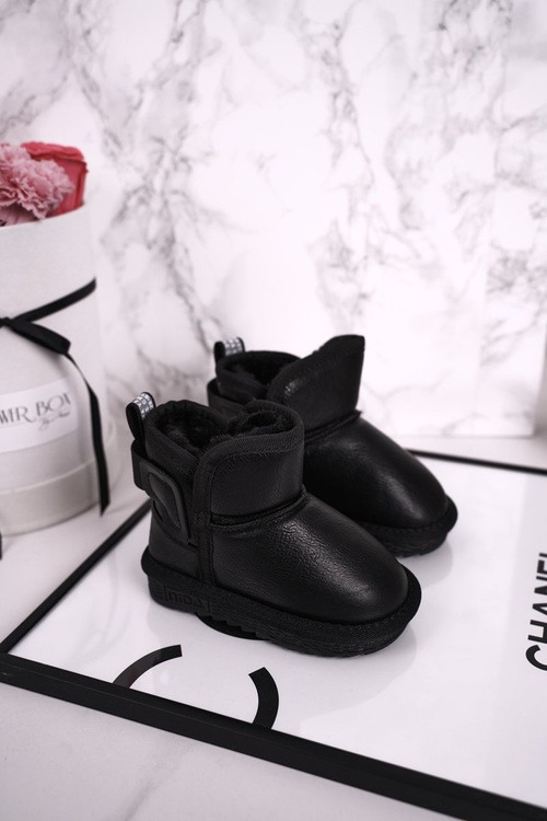 Children's Snow Boots Insulated With Fur Black Charlotte
