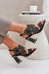 Embellished Heeled Sandals Black Delariona