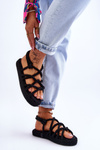 Women's Fashionable Braided Sandals Black Tiffanie