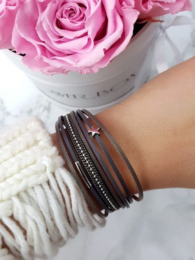 Women's Bracelet Thong Gray Star Michiko