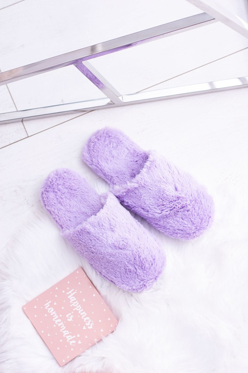 Women's Faux Fur Flip Flops Purple Mimia