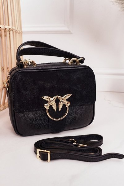 Leather Trunk Handbag VERA PELLE Black