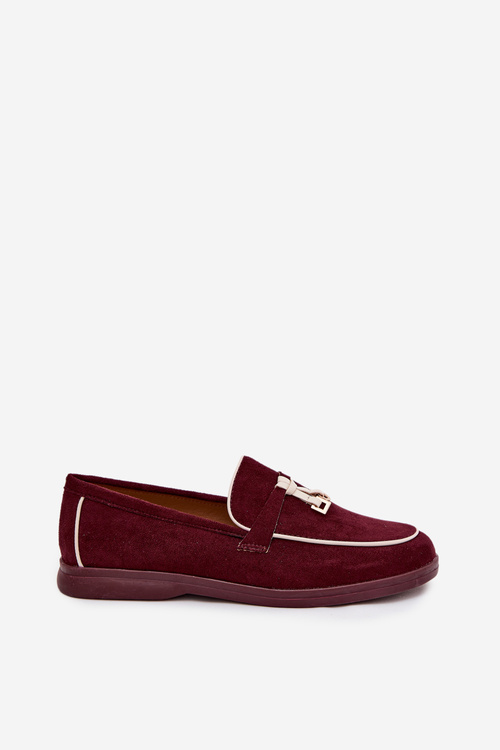 Damskie Mokasyny Loafersy Bordowe Darwen