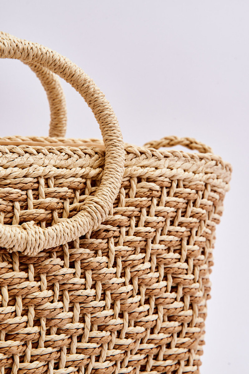 Torebka Modna Duża Zamek Beżowa